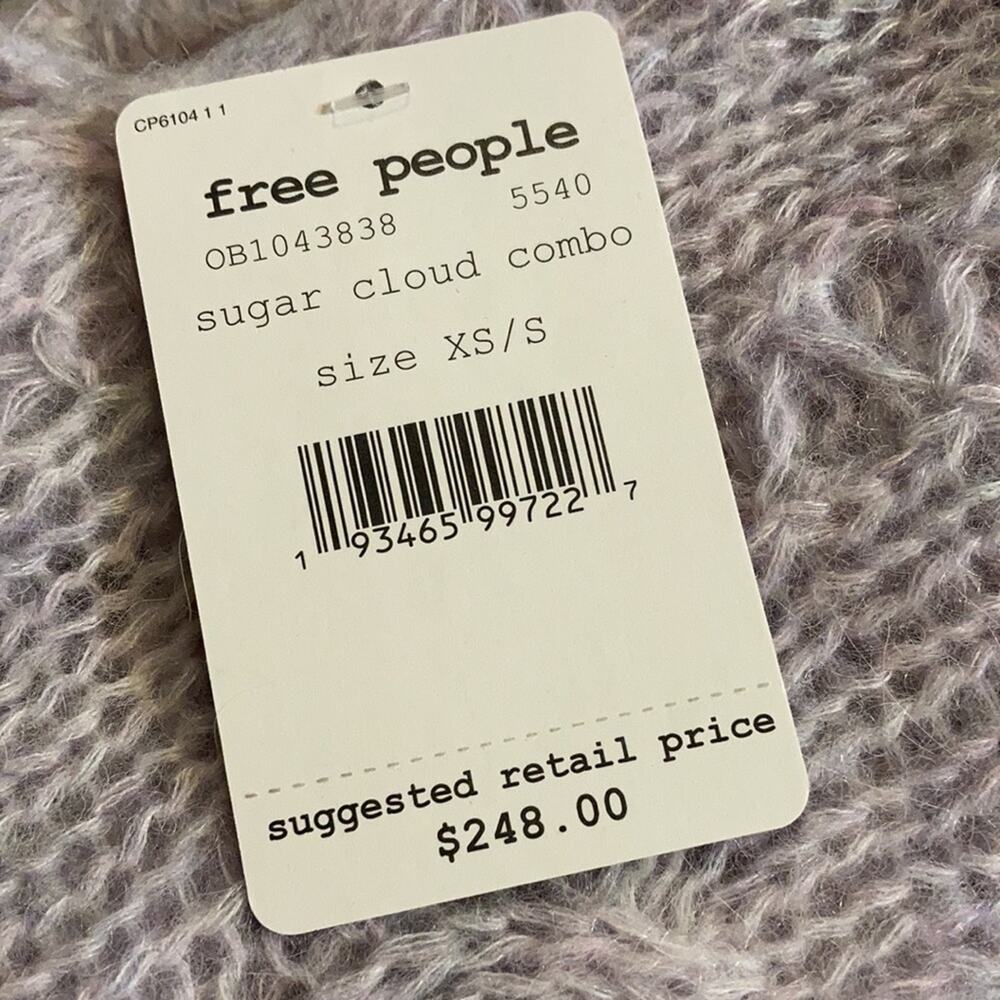 NWT Free People Pirouette Tunic in Sugar Cloud Combo Sz XS/S - Picture 3 of 12